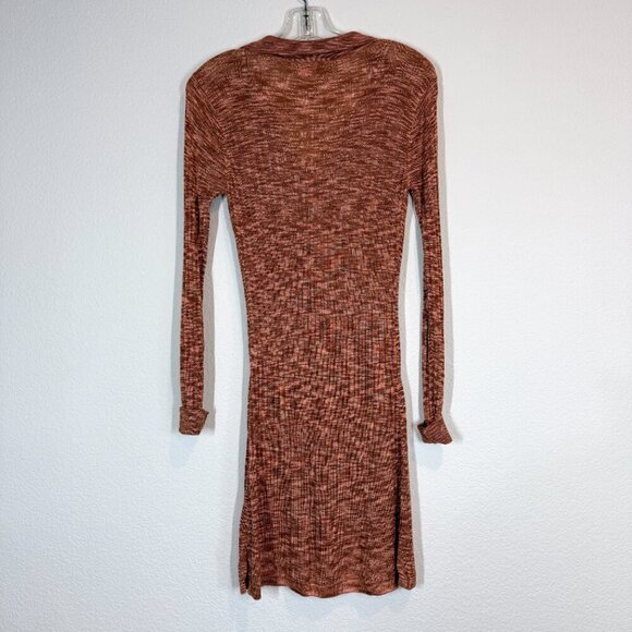 L Space Aria Mini Dress Bodycon Knit Orange Long Sleeve Stretchy Small - Picture 5 of 12